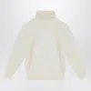 Il Gufo Ivory Turtleneck Sweater In Wool