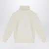Il Gufo Ivory Turtleneck Sweater In Wool In White