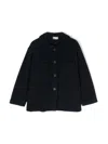 Il Gufo Single-breasted Fleece Jacket In Blue
