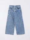 Il Gufo Floral-embroidered Jeans In Blue