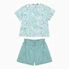 Il Gufo Juniper-coloured Cotton Suit In Multicolor