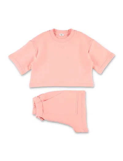 Il Gufo Kid - Fleece T-shirt And Short Set In Rose