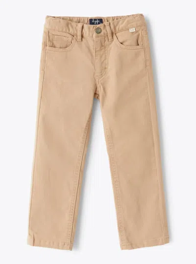 Il Gufo Kid's 5 Pocket Trousers In Sand In Brown
