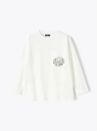 Il Gufo Kid's Long Sleeve T-shirt With Pocket In White