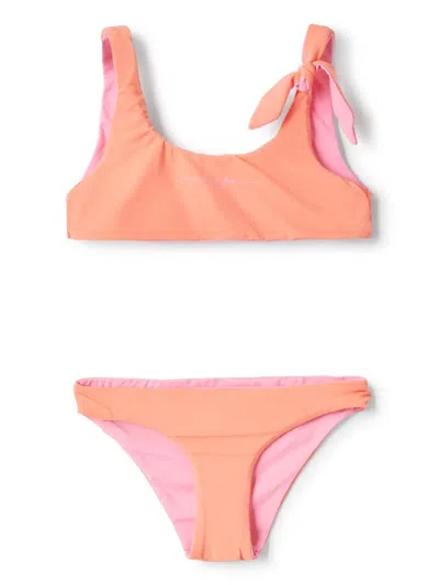 Il Gufo Kids' Knot-detail Bikini In Orange