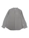 Il Gufo Korean Mandarin-collar Linen Shirt In Gray