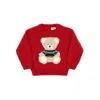 Il Gufo Embroidered Virgin Wool Sweater In Red