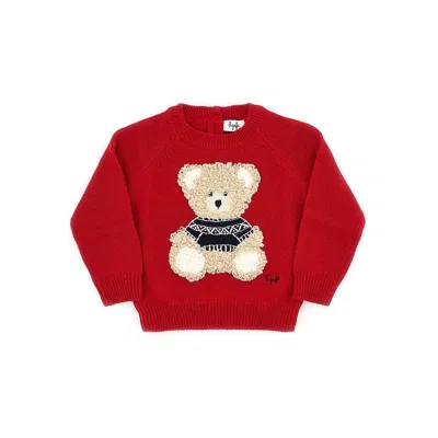 IL GUFO L SWEATER WITH BEAR EMBROIDERY KIDS