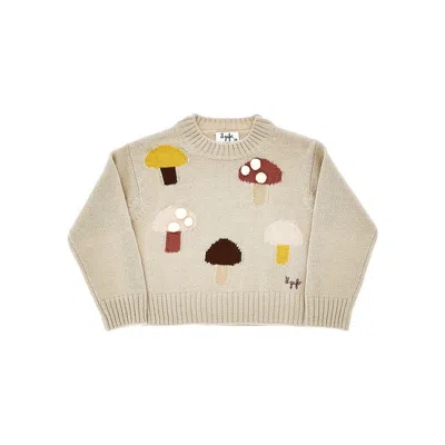 Il Gufo L Sweater With Jacquard Mushrooms Kids In Neutral