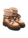 Il Gufo Lace-up Teddy Boots In Neutral