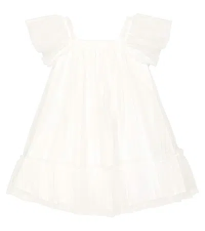 Il Gufo Kids' Layered Minidress In Milk/milk
