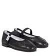 Shop Il Gufo Leather Ballet Flats In Black