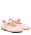Il Gufo Leather Ballet Flats In Pink