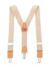 Il Gufo Leather-detailed Elasticated Suspenders In Neutrals
