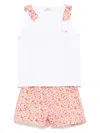 Il Gufo Leaves-print Shorts Set In White