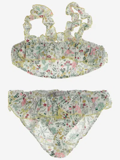 Il Gufo Liberty Floral Cotton Swimsuit In Multi