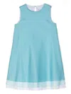 IL GUFO LIGHT BLUE COTTON VOILE DRESS WITH THREE TIERS