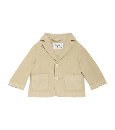 Il Gufo Kids' Linen Patch Pocket Blazer In Beige