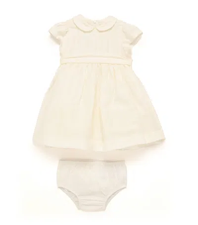 Il Gufo Kids' Linen-blend Belt-detail Dress In White