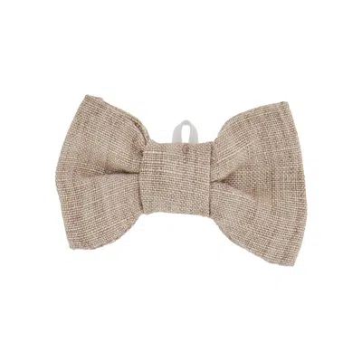 Il Gufo Linen Bowtie Kids In Beige
