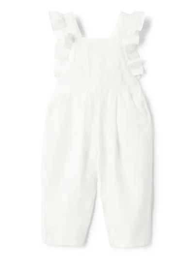 Il Gufo Babies' Linen Dungarees In White
