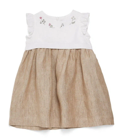 Il Gufo Linen Embroidered Dress (6-36 Months) In Multi