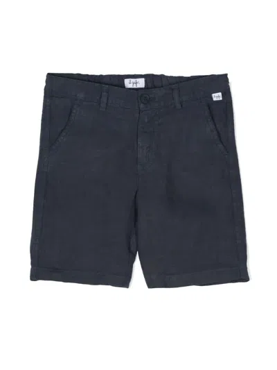 Il Gufo Kids' Linen Bermuda Shorts In Blue