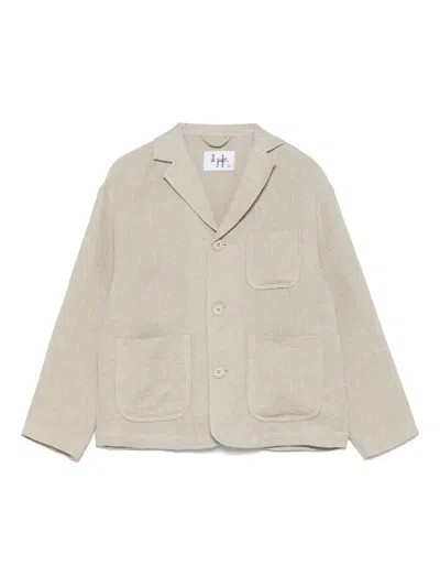 Il Gufo Kids' Linen Jacket In Neutrals
