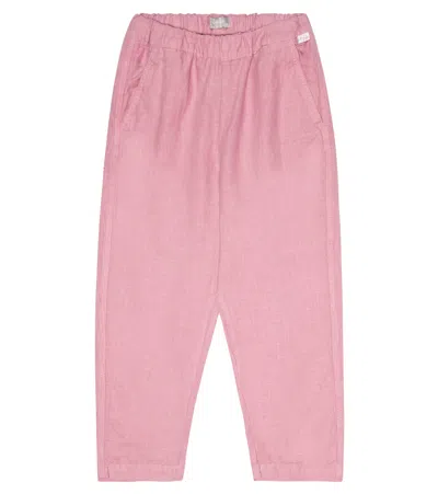 Il Gufo Kids' Linen Pants In Pink