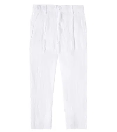 Il Gufo Kids' Linen Pants In White