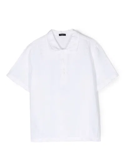 Il Gufo Linen Polo Shirt In White