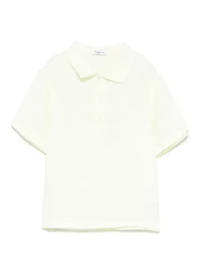 Il Gufo Babies' Linen Polo Shirt In Yellow