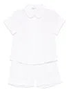 Il Gufo Linen Shirt And Shorts Set In White
