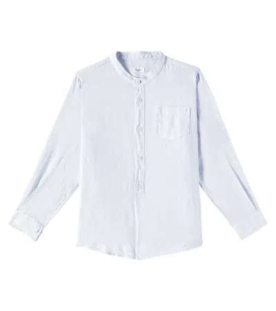 Il Gufo Kids' Linen Shirt In Blue