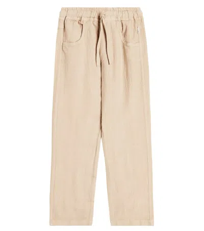 Il Gufo Kids' Linen Shorts In Beige