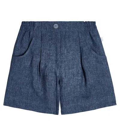Il Gufo Kids' Linen Shorts In Electric Blue