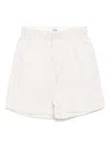 Il Gufo Linen Striped Bermuda Shorts In Neutrals