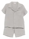 Il Gufo Linen Shorts Set In Gray