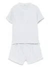 Il Gufo Linen Shorts Set In Blue