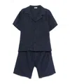 Il Gufo Linen Shorts Set In Blue