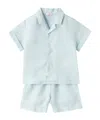 Il Gufo Linen Shorts Set In Blue