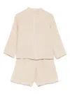 Il Gufo Linen Shorts Set In Neutrals