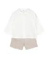Il Gufo Linen Shorts Set In White
