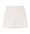 Il Gufo Linen Striped Bermuda Shorts In Beige