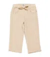 Il Gufo Linen Tie-waist Trousers In Beige