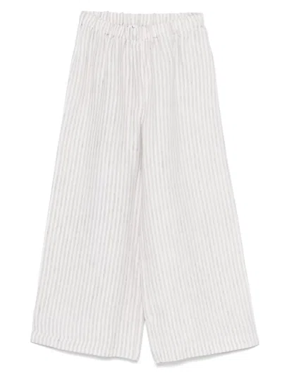 Il Gufo Kids' Linen Trousers In Grey