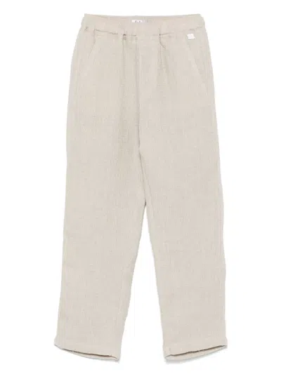 Il Gufo Kids' Linen Waffle Trousers In Neutrals