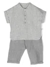 Il Gufo Linen/flax Trousers Set In Grey