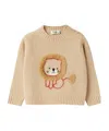 Il Gufo Lion Embroidered Jumper In Neutral