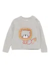 Il Gufo Lion-embroidered Virgin-wool Sweater In Grey